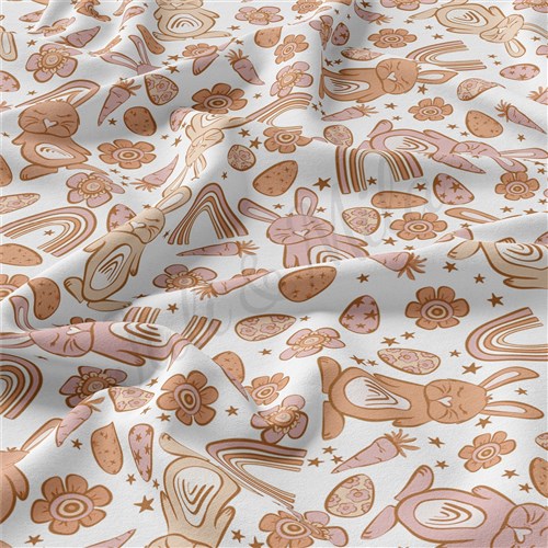 Easter Double Brushed Polyester Fabric Jersey Stretchy Soft Polyester Stretch Fabric