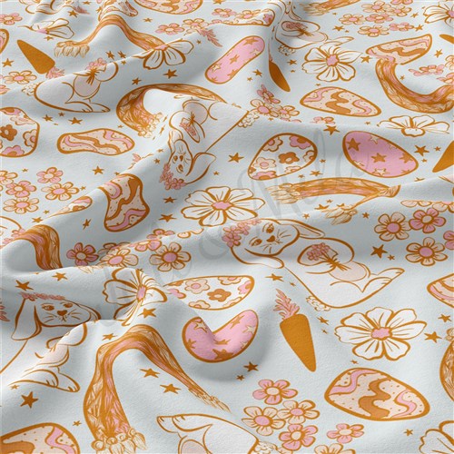 Easter Double Brushed Polyester Fabric Jersey Stretchy Soft Polyester Stretch Fabric