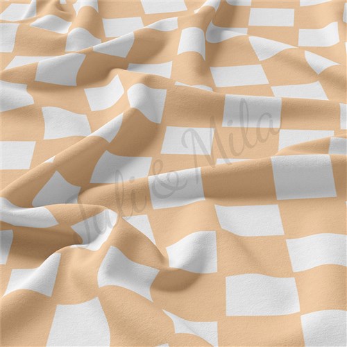 Gingham Checker Double Brushed Polyester Fabric Jersey Stretchy Soft Polyester Stretch Fabric