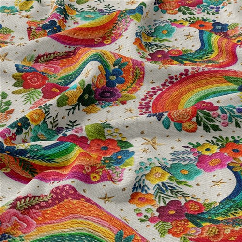 Floral Embroidery Rib Knit Fabric, RBK1792 & Get a Free $89.99 Embroidery Bundle