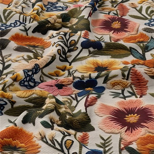 Floral Embroidery Rib Knit Fabric, RBK1789 & Get a Free $89.99 Embroidery Bundle