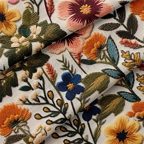 Floral Embroidery Rib Knit Fabric, RBK1789 & Get a Free $89.99 Embroidery Bundle