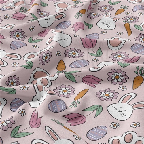 Easter Double Brushed Polyester Fabric Jersey Stretchy Soft Polyester Stretch Fabric