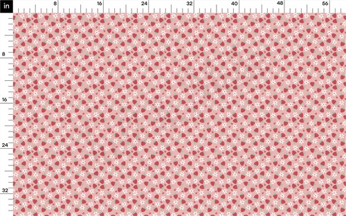 Strawberries Double Brushed Polyester Fabric Jersey Stretchy Soft Polyester Stretch Fabric