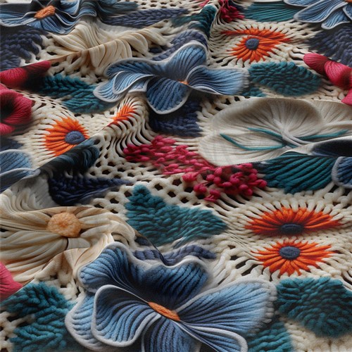 Embroidery Floral Double Brushed Polyester Fabric Jersey Stretchy Soft Polyester Stretch Fabric