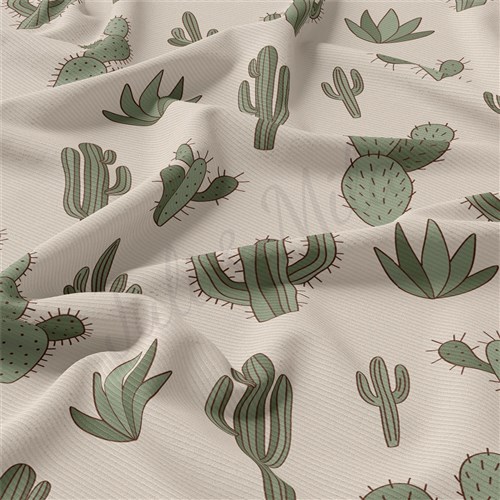 Boho Cactus Rib Knit Fabric, RBK2162 & Get a Free $89.99 Embroidery Bundle