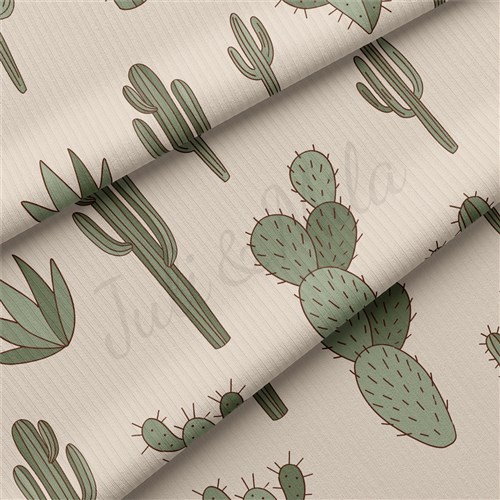 Boho Cactus Rib Knit Fabric, RBK2162 & Get a Free $89.99 Embroidery Bundle
