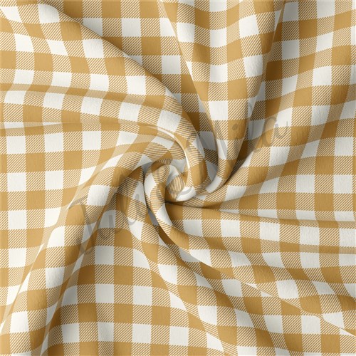 cell7 Gingham Check Double Brushed Polyester Fabric Jersey Stretchy Soft Polyester Stretch Fabric