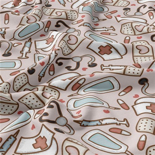 Nurse Double Brushed Polyester Fabric Jersey Stretchy Soft Polyester Stretch Fabric
