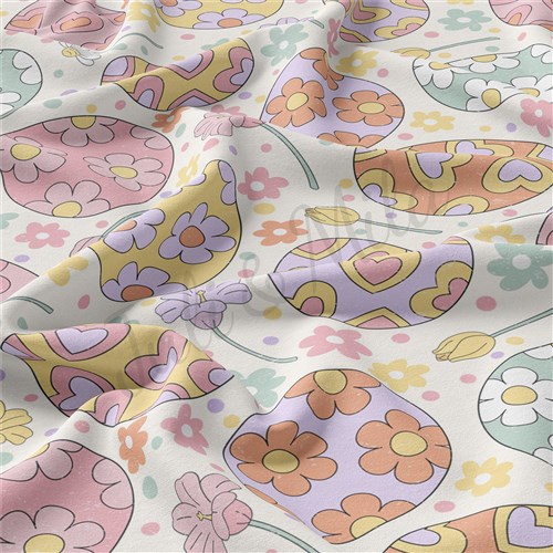 Easter Double Brushed Polyester Fabric Jersey Stretchy Soft Polyester Stretch Fabric