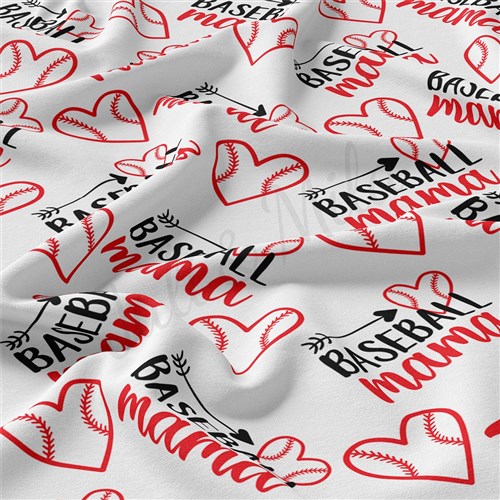 Baseball Mama Double Brushed Polyester Fabric Jersey Stretchy Soft Polyester Stretch Fabric