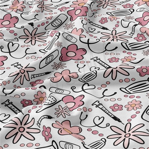 Nurse Double Brushed Polyester Fabric Jersey Stretchy Soft Polyester Stretch Fabric