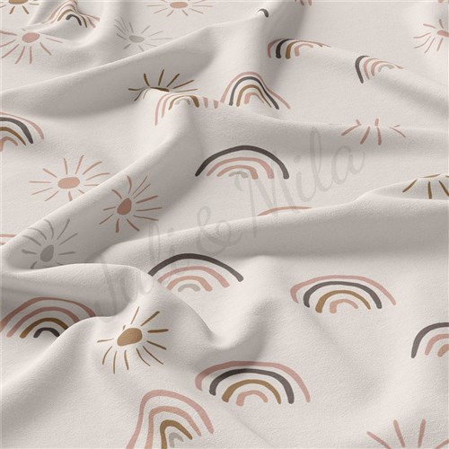 Rainbow Double Brushed Polyester Fabric Jersey Stretchy Soft Polyester Stretch Fabric