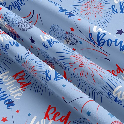 4th of July Patriotic Double Brushed Polyester Fabric Jersey Stretchy Soft Polyester Stretch Fabric