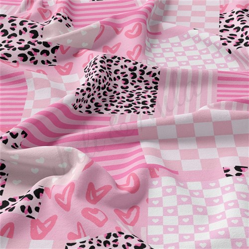 Valentine's Day Double Brushed Polyester Fabric Jersey Stretchy Soft Polyester Stretch Fabric