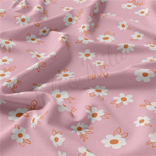 Floral Double Brushed Polyester Fabric Jersey Stretchy Soft Polyester Stretch Fabric