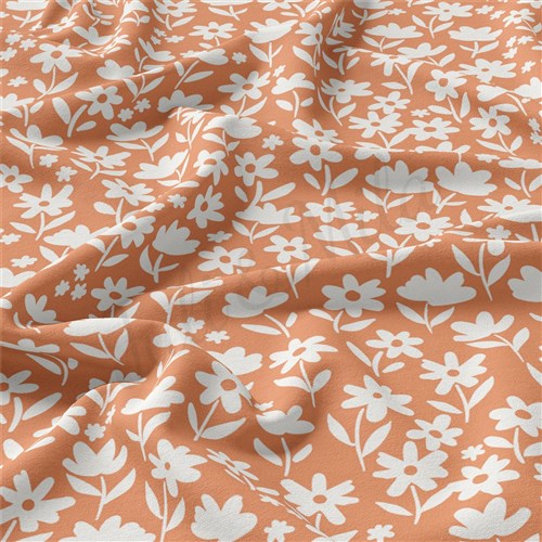 Floral Double Brushed Polyester Fabric Jersey Stretchy Soft Polyester Stretch Fabric