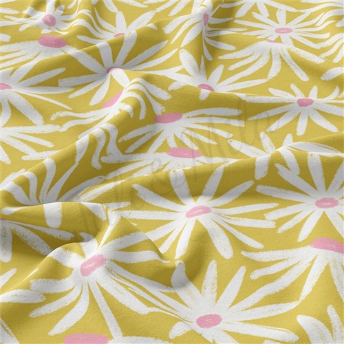 Floral Double Brushed Polyester Fabric Jersey Stretchy Soft Polyester Stretch Fabric