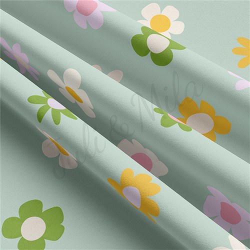 Floral Double Brushed Polyester Fabric Jersey Stretchy Soft Polyester Stretch Fabric
