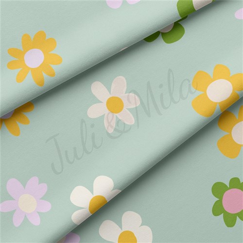 Floral Double Brushed Polyester Fabric Jersey Stretchy Soft Polyester Stretch Fabric