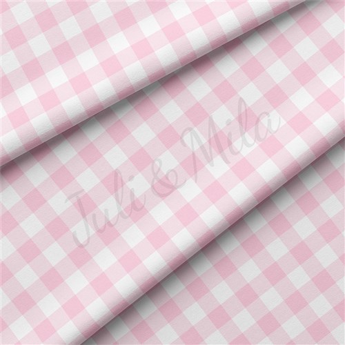 Gingham Double Brushed Polyester Fabric Jersey Stretchy Soft Polyester Stretch Fabric