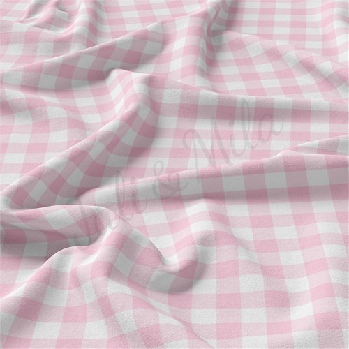 Gingham Double Brushed Polyester Fabric Jersey Stretchy Soft Polyester Stretch Fabric