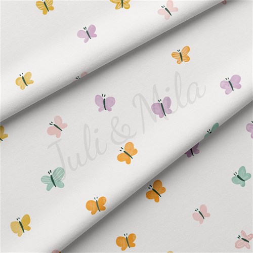 Butterflies Double Brushed Polyester Fabric Jersey Stretchy Soft Polyester Stretch Fabric