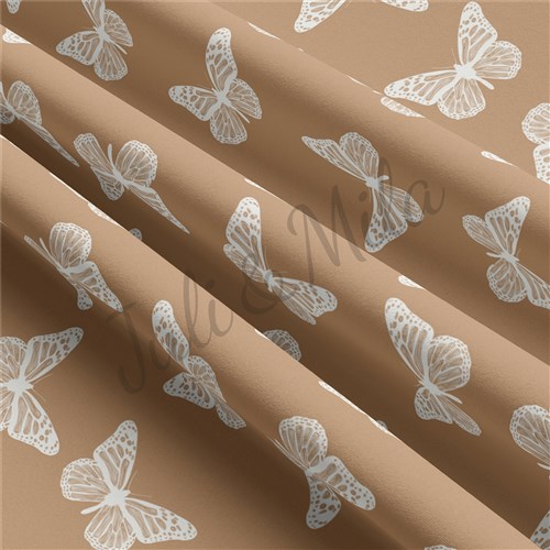 Butterflies Double Brushed Polyester Fabric Jersey Stretchy Soft Polyester Stretch Fabric