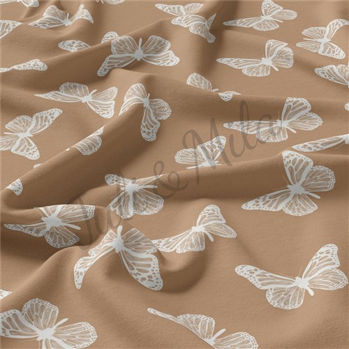 Butterflies Double Brushed Polyester Fabric Jersey Stretchy Soft Polyester Stretch Fabric