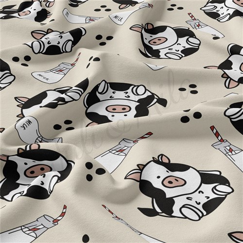 Cow Double Brushed Polyester Fabric Jersey Stretchy Soft Polyester Stretch Fabric