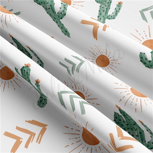 Bohemian Boho Cactus Double Brushed Polyester Fabric Jersey Stretchy Soft Polyester Stretch Fabric
