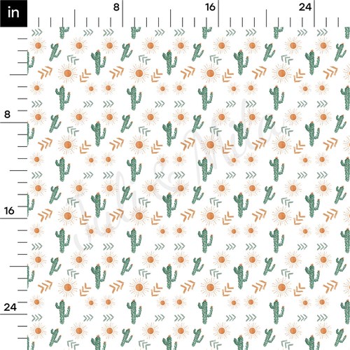 Bohemian Boho Cactus Double Brushed Polyester Fabric Jersey Stretchy Soft Polyester Stretch Fabric