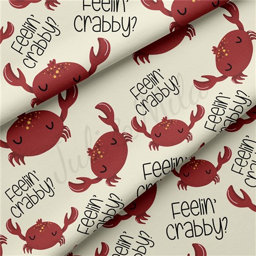 Feeling Crabby Double Brushed Polyester Fabric Jersey Stretchy Soft Polyester Stretch Fabric