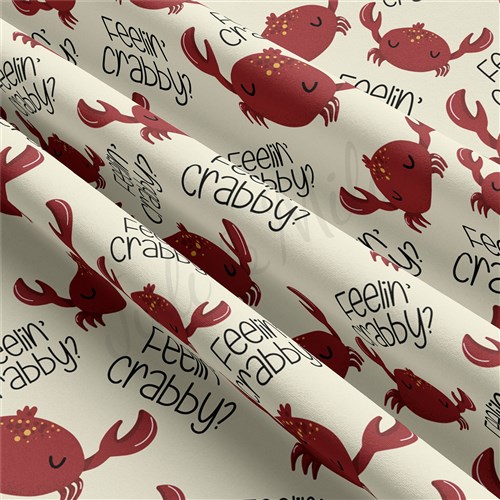 Feeling Crabby Double Brushed Polyester Fabric Jersey Stretchy Soft Polyester Stretch Fabric