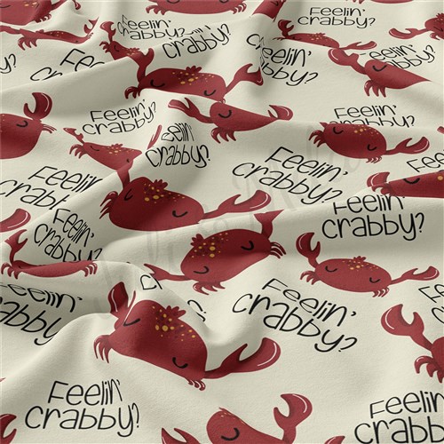 Feeling Crabby Double Brushed Polyester Fabric Jersey Stretchy Soft Polyester Stretch Fabric