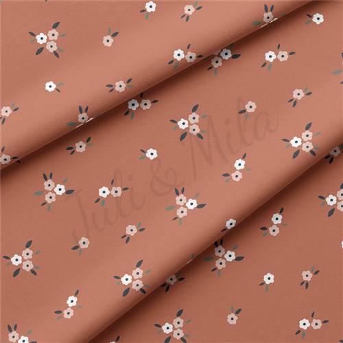 Floral Flowers Double Brushed Polyester Fabric Jersey Stretchy Soft Polyester Stretch Fabric