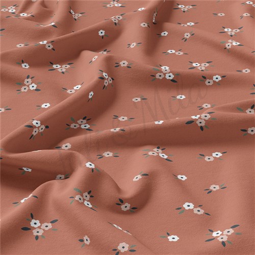 Floral Flowers Double Brushed Polyester Fabric Jersey Stretchy Soft Polyester Stretch Fabric