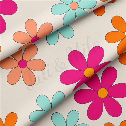 Floral Double Brushed Polyester Fabric Jersey Stretchy Soft Polyester Stretch Fabric