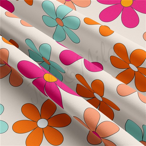 Floral Double Brushed Polyester Fabric Jersey Stretchy Soft Polyester Stretch Fabric