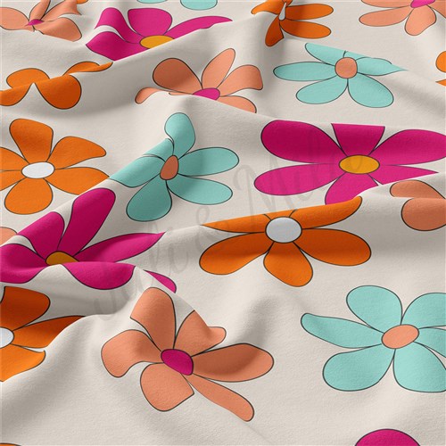 Floral Double Brushed Polyester Fabric Jersey Stretchy Soft Polyester Stretch Fabric
