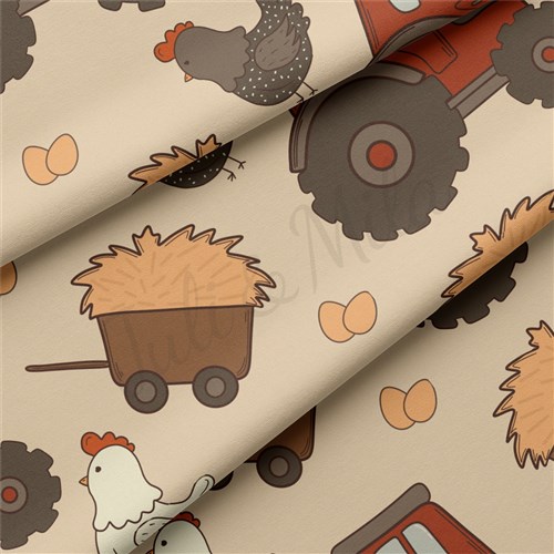 Farm Animals Double Brushed Polyester Fabric Jersey Stretchy Soft Polyester Stretch Fabric