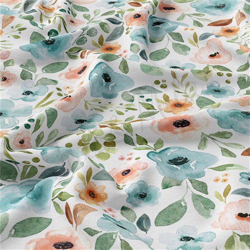 Floral Floral Double Brushed Polyester Fabric Jersey Stretchy Soft Polyester Stretch Fabric