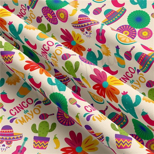 Cinco De Mayo Double Brushed Polyester Fabric Jersey Stretchy Soft Polyester Stretch Fabric