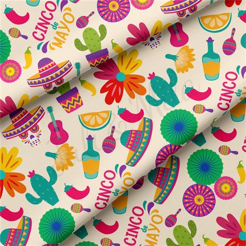 Cinco De Mayo Double Brushed Polyester Fabric Jersey Stretchy Soft Polyester Stretch Fabric