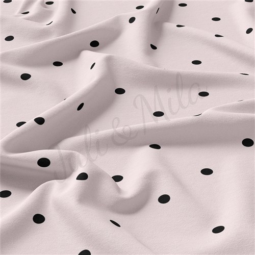 Polka Dots Double Brushed Polyester Fabric Jersey Stretchy Soft Polyester Stretch Fabric
