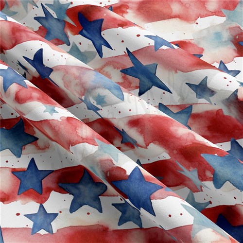 4th of July Patriotic Double Brushed Polyester Fabric Jersey Stretchy Soft Polyester Stretch Fabric