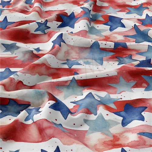 4th of July Patriotic Double Brushed Polyester Fabric Jersey Stretchy Soft Polyester Stretch Fabric