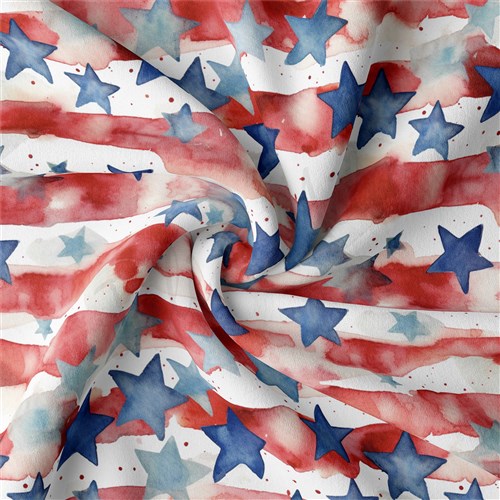 4th of July Patriotic Double Brushed Polyester Fabric Jersey Stretchy Soft Polyester Stretch Fabric