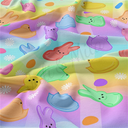 Easter Double Brushed Polyester Fabric Jersey Stretchy Soft Polyester Stretch Fabric