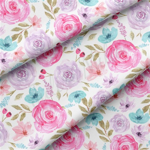 Floral Double Brushed Polyester Fabric Jersey Stretchy Soft Polyester Stretch Fabric